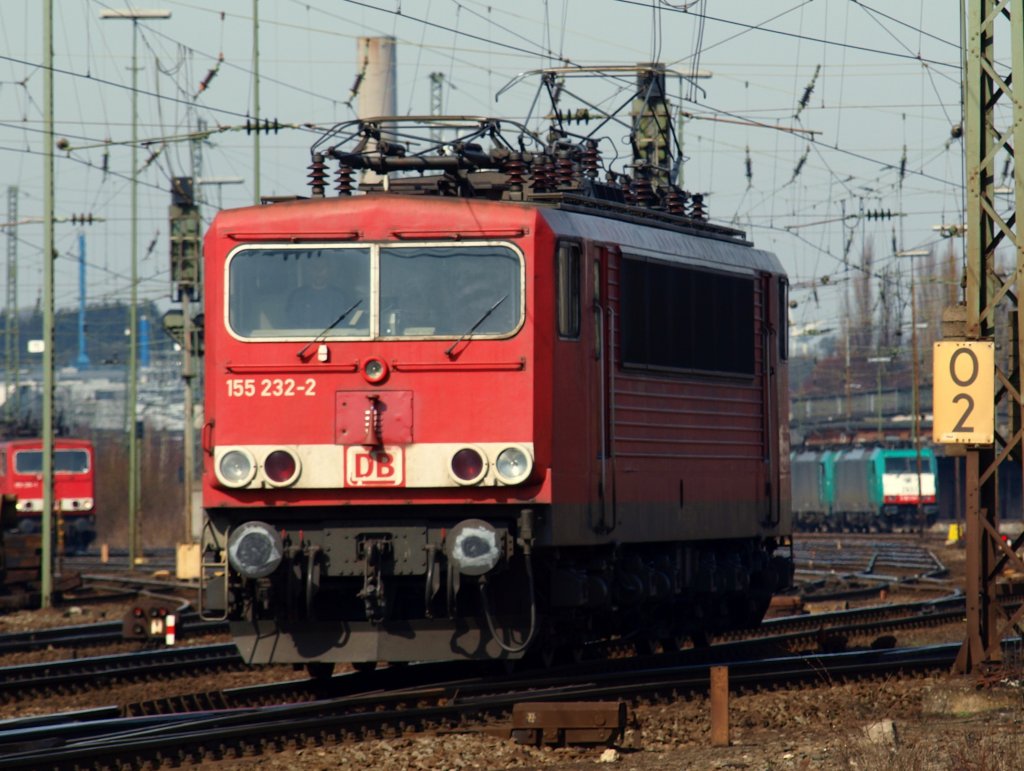 155 232-2 bei Rangierarbeiten am 18.03.2010 in Aachen West