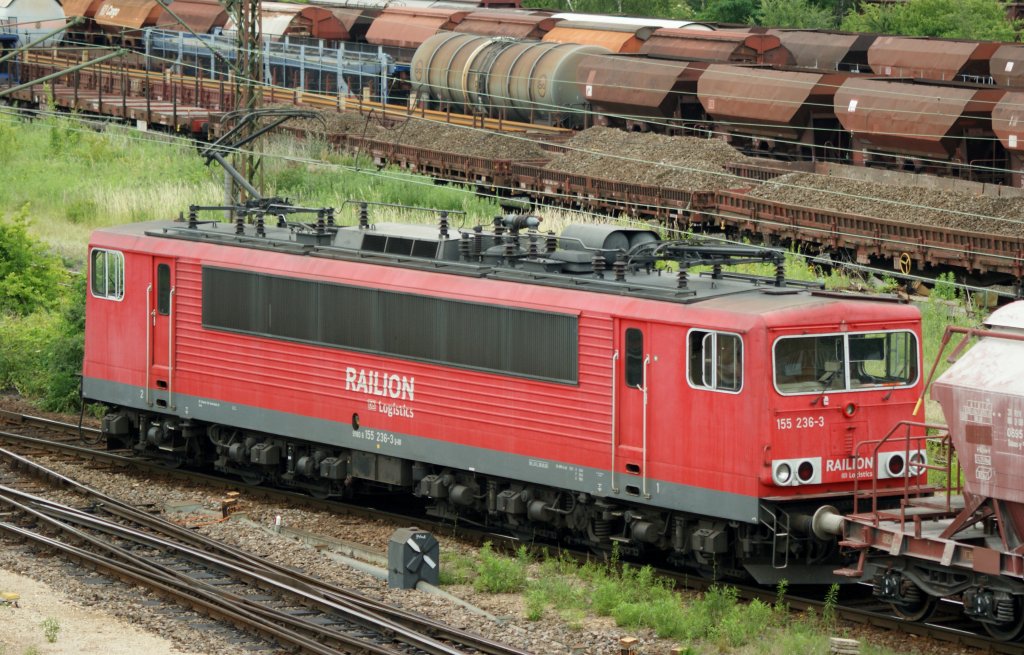 155 236-3 leistete Nachschubhilfe in Leipzig-Engelsdorf am 13.06.2011