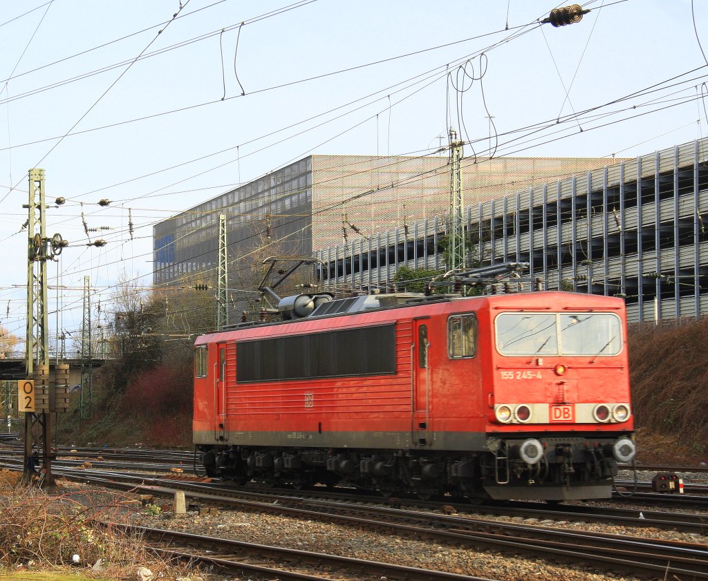 155 245-4 DB rangiert in Aachen-West bei Sonne am Abend des 11.4.2013.