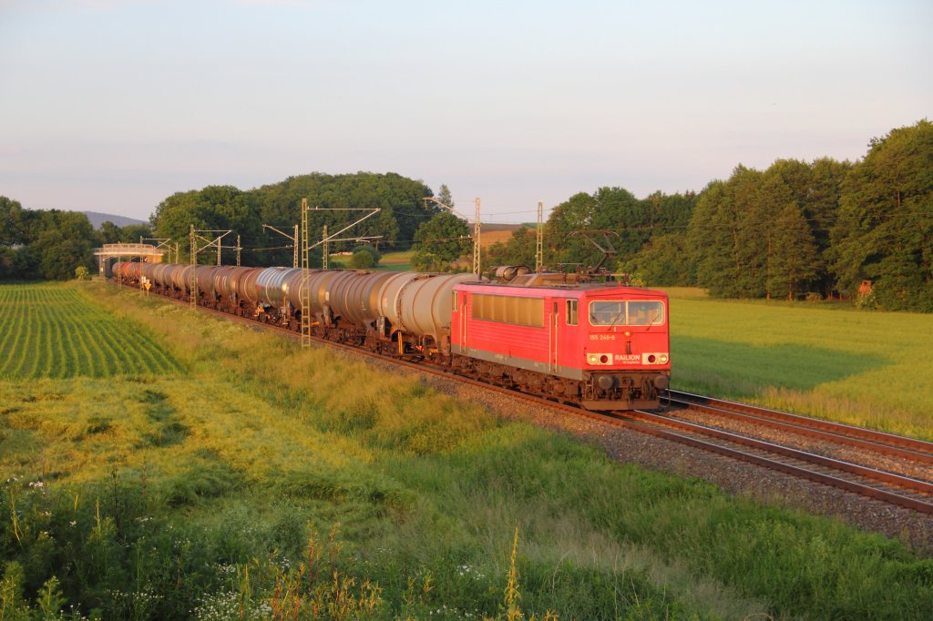 155 248-8 DB Schenker Rail bei Trieb am 13.06.2013.