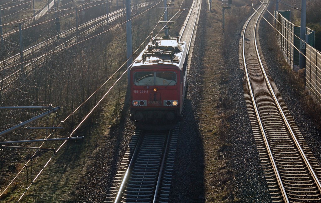 155 265 durchfhrt am 16.01.11 Lz Holzweissig Richtung Bitterfeld.