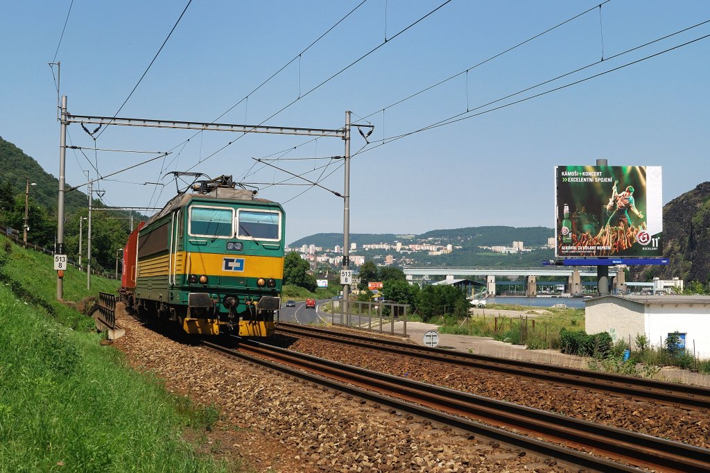 163 xxx mit Gterzug in Usti nad Labem-Strekov (24.07.2012)