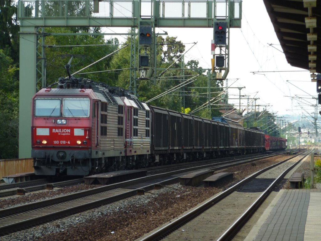 180 018+180 006 mit dem VW Materialzug Cs 47379 von Zwickau nach Malda Boleslav.17.8.11