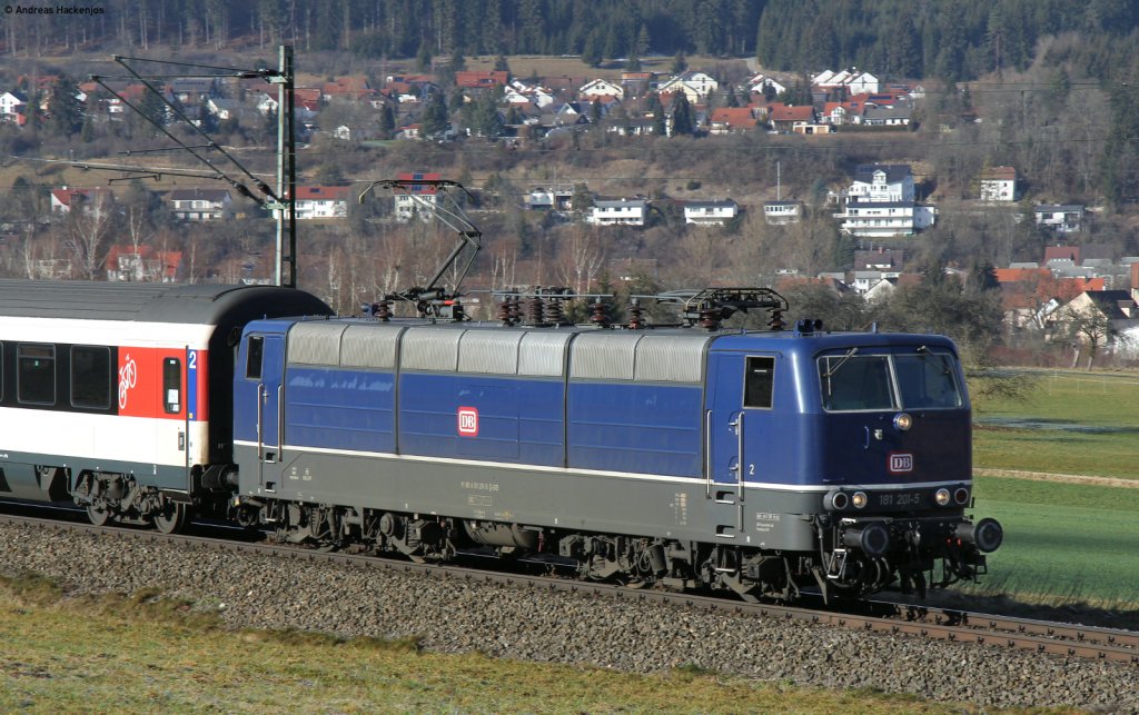 181 201-5 mit dem IC 280 (Zrich HB-Stuttgart Hbf) bei Mhringen 14.1.12
