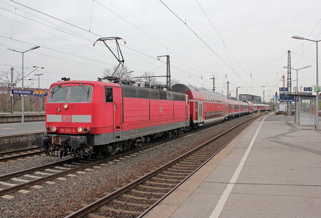 181 207-2 am Pbz 2476 in Kln Messe/Deutz am 21.04.2013