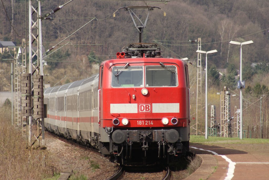 181 214 mit einem IC in Trier Pfalzel am 05.04.2010