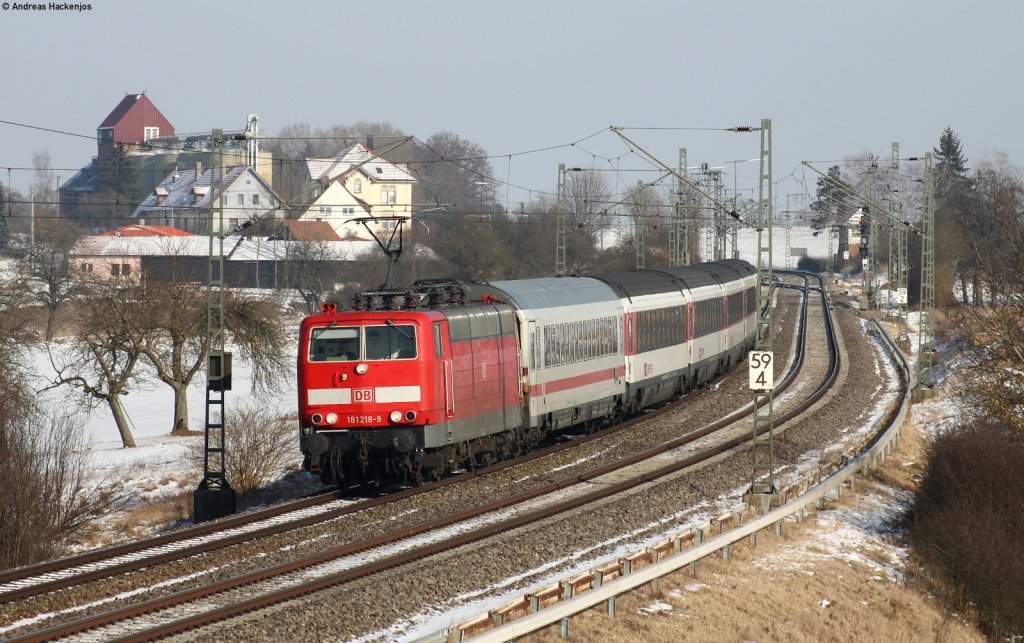 181 218-9 mit dem IC 187 (Stuttgart Hbf-Zrich HB) bei Eutingen 12.2.12