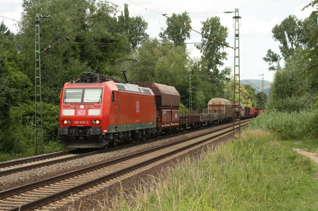 185 035-3 fuhr am 11.06.11 durch Unkel.