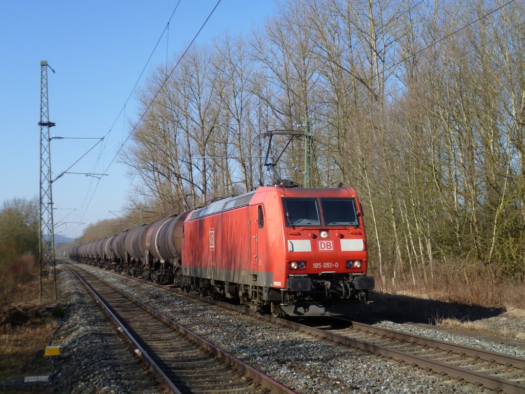 185 051-0 fuhr am 05.03.13 durch Michelau.