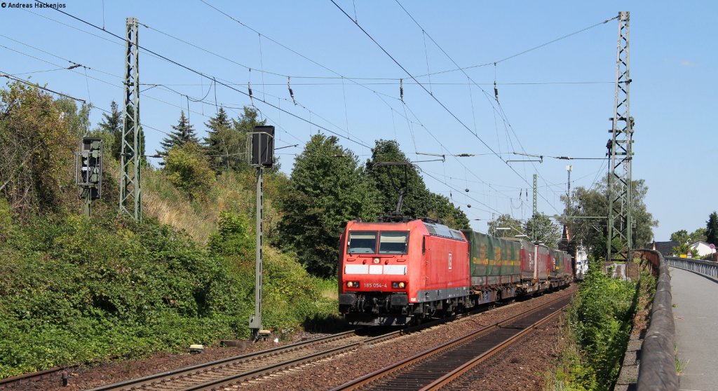 185 054-4 mit einem KLV Zug in Hattenheim 1.8.12