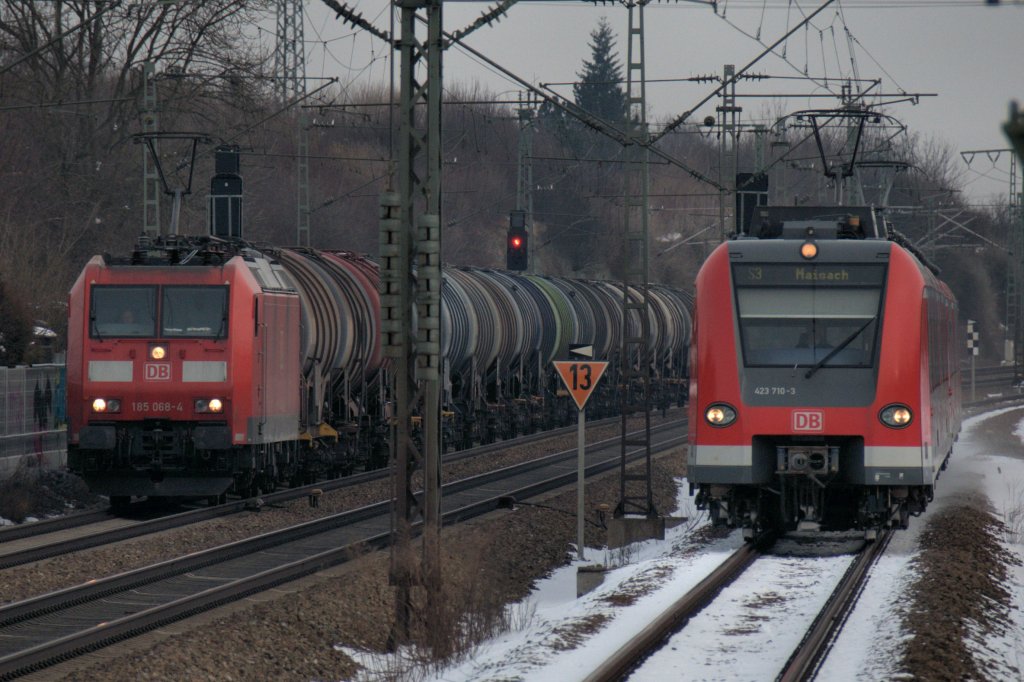 185 068 & 423 210 am 11.02.13 in Mnchen-Langwied