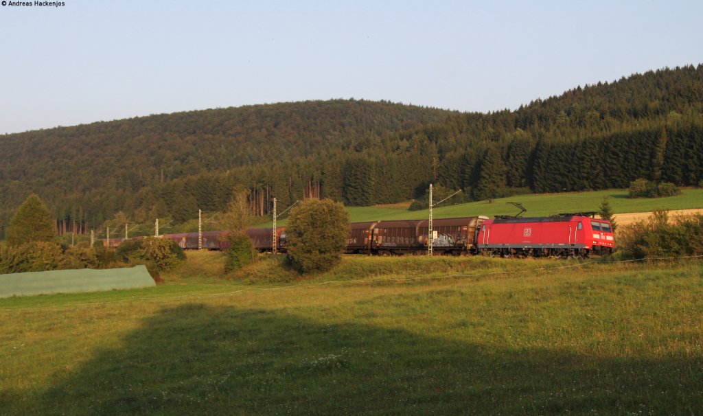 185 115-3 mit dem EZ 44695 (Kornwestheim Rbf-ZH-Limmattal) bei Mhringen 23.8.12