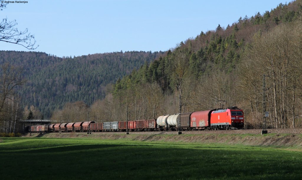 185 116-1 mit dem EZ 44691 (Kornwestheim Rbf-Singen (Htw) bei Neckarhausen 1.4.12