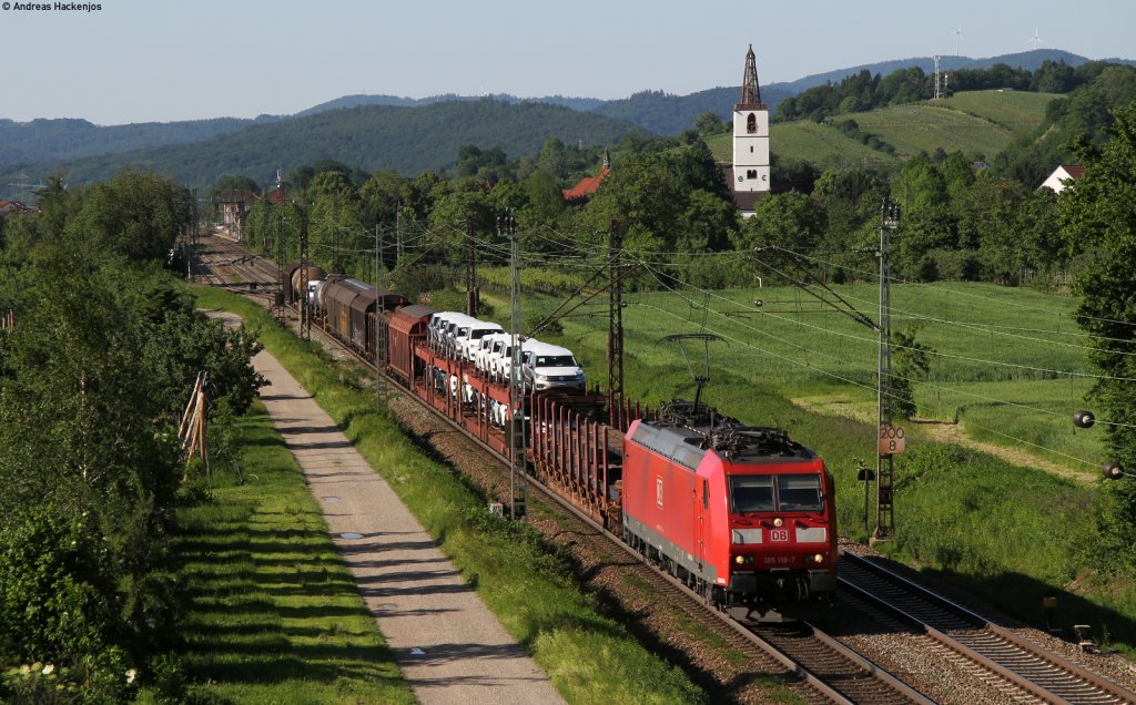 185 118-7 mit einem Mischer bei Denzlingen 25.5.12