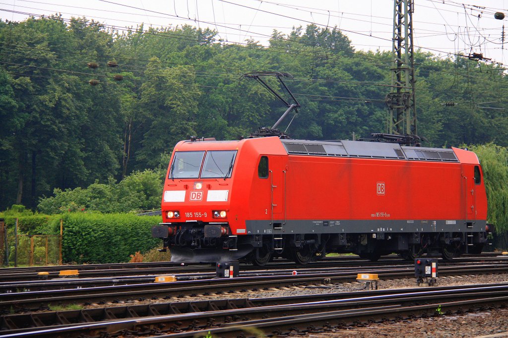 185 155-9 DB rangiert in Kln-Gremberg bei Regenwetter am 3.6.2012.