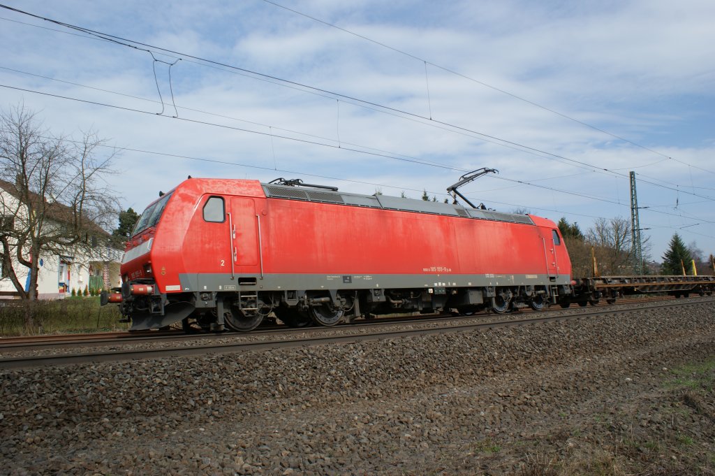 185 155-9 mit einen Gz kurz vor Fulda am 26.03.2010