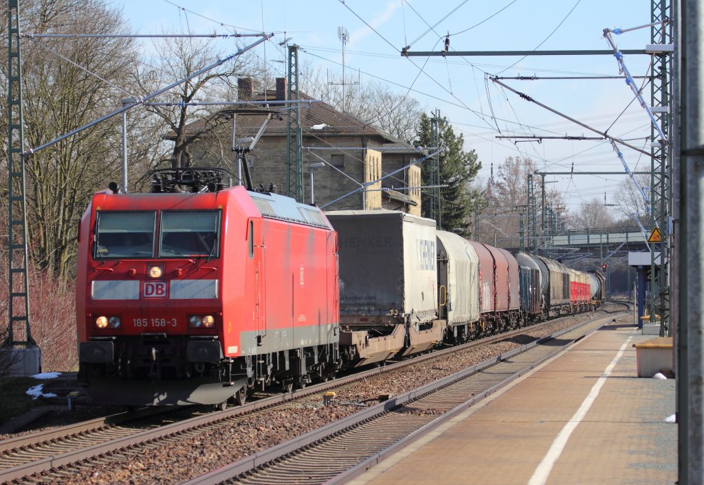 185 158-3 DB Schenker Rail in Hochstadt/ Marktzeuln am 02.03.2013.