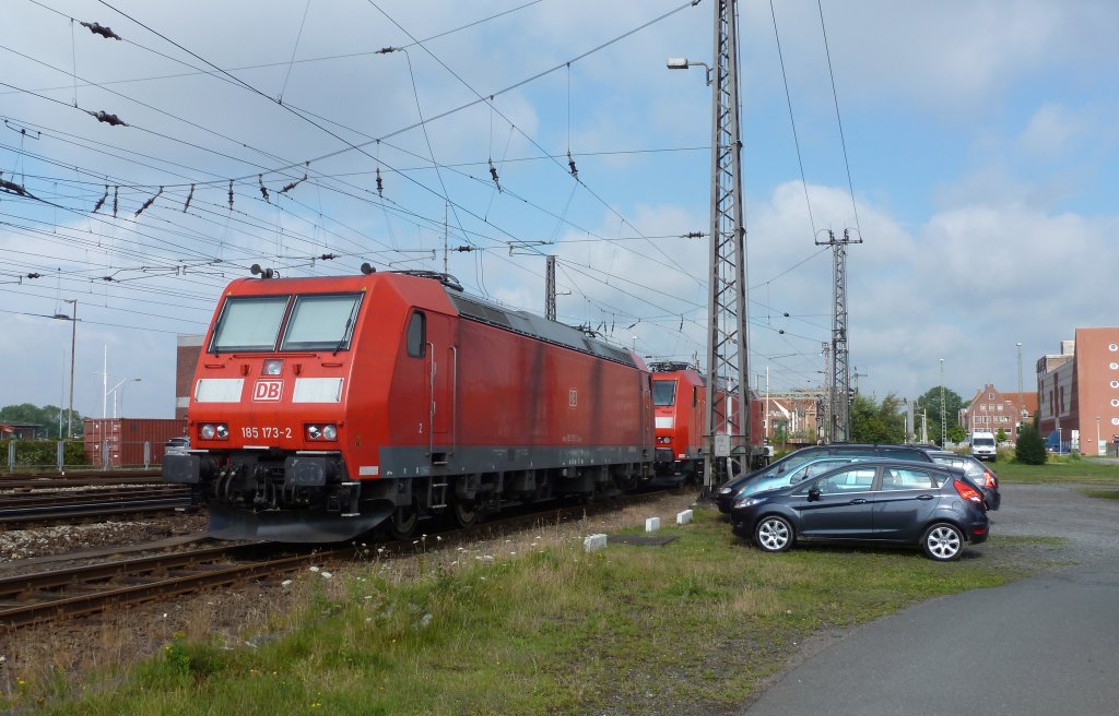 185 173-2 stand am 06.08.2012 abgestellt im emder BW.