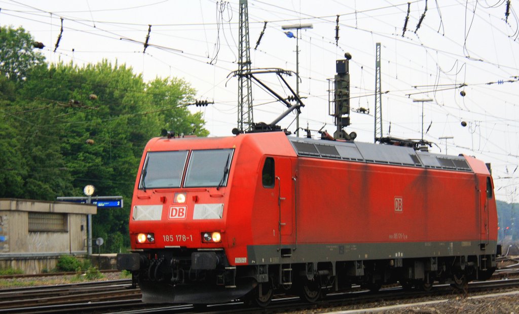 185 178-1 DB rangiert in Aachen-West bei Wolken am 9.6.2013.