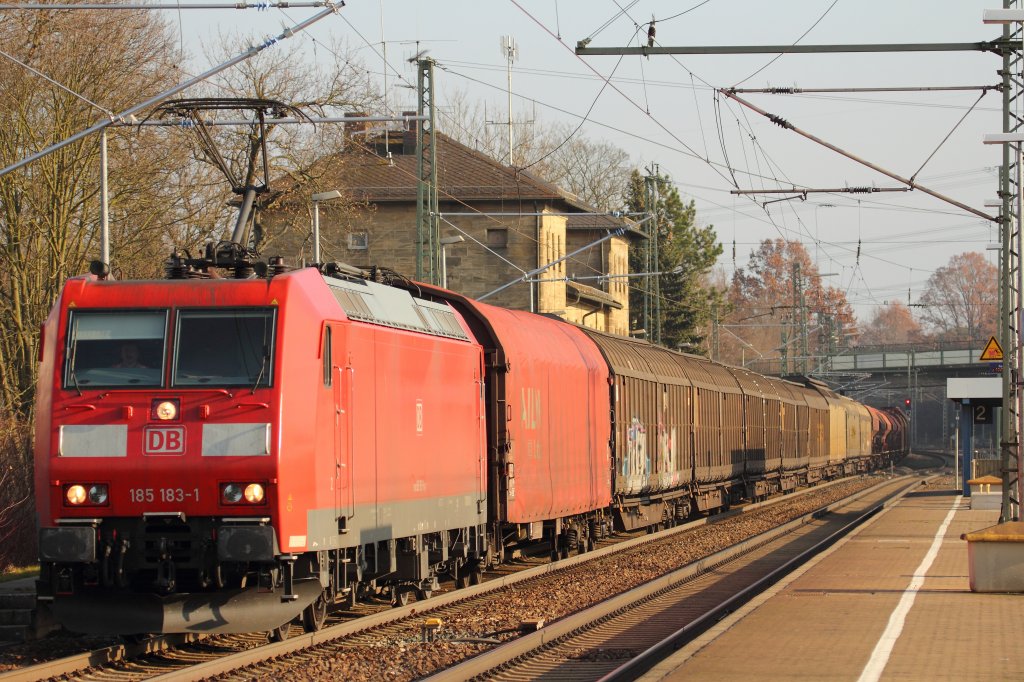 185 183-1 DB Schenker Rail in Hochstadt/ Marktzeuln am 24.11.2012.