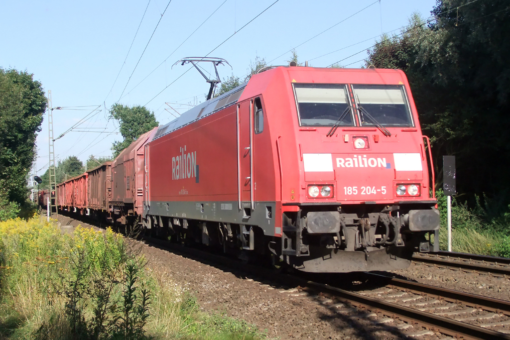 185 204-5 auf der Hamm-Osterfelder Strecke in Recklinghausen 23.8.2012 