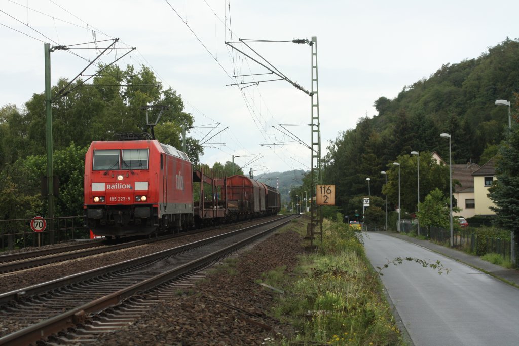 185 223-5 fuhr am 27.08.11 durch Leubsdorf.