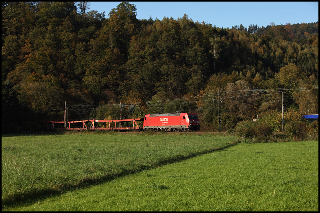 185 242 (9180 6185 242-5 D-DB) bespannt den Leerzug von Osnabrck in Richtung Ingolstadt-Nord. (09.10.2010)