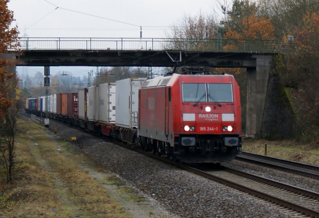 185 244-1 mit KLV-Zug bei Fulda am 07.11.2009
