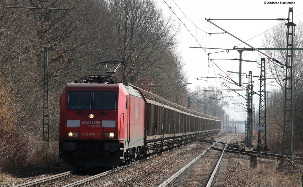 185 275-5 mit dem  CS 46716 (Wolfurt/A-Moerdijk/NL) bei der Durchfahrt Donaueschingen 24.3.11