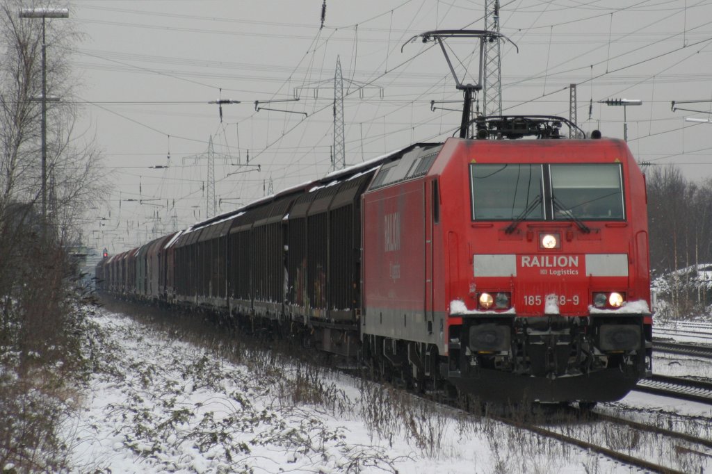 185 278-9 (Railion Logistics) durchfhrt am 6.1.010 Ratingen-Lintorf