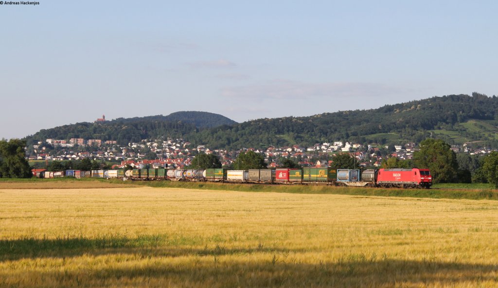 185 296-1 mit einem KV Zug bei Heddesheim 8.7.13