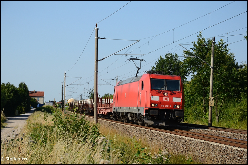 185 340 am 26.07.12 aus Rostock Seehafen. Aufgenommen in Schwerin.