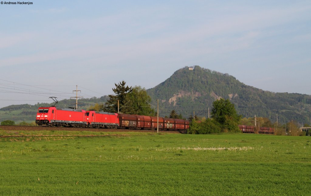 185 349-8 und 353-0 mit dem CFN 49369 (Amsterdam-Singen(Htw)) bei Welschingen 23.4.11