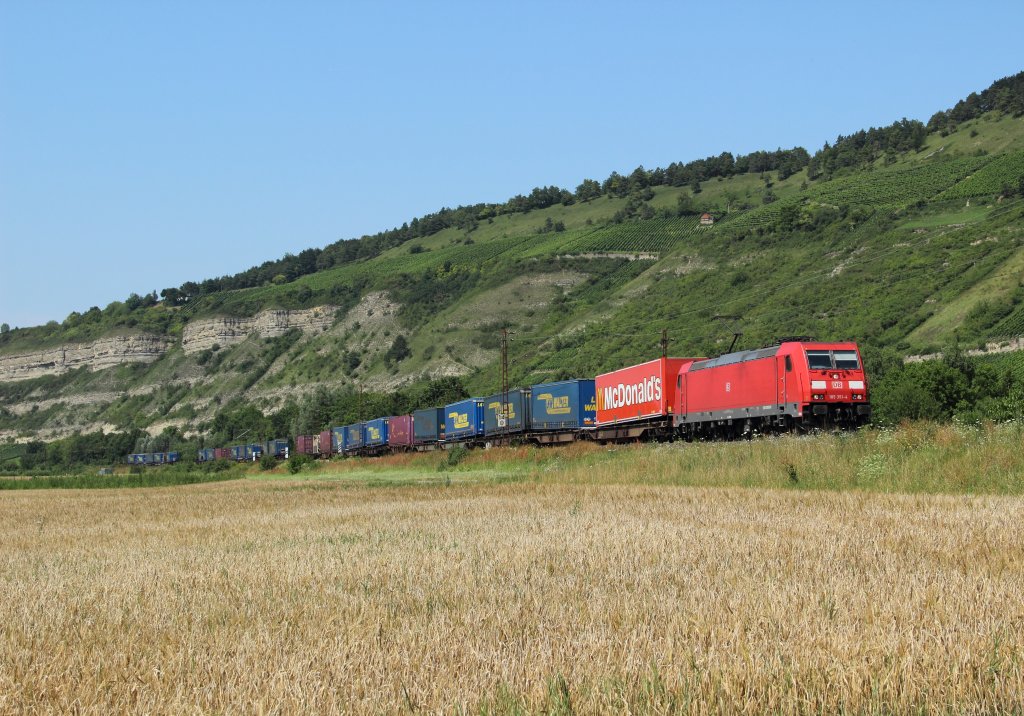 185 351-4 mit einem KLV Zug in Himmelstadt am 24.07.2012