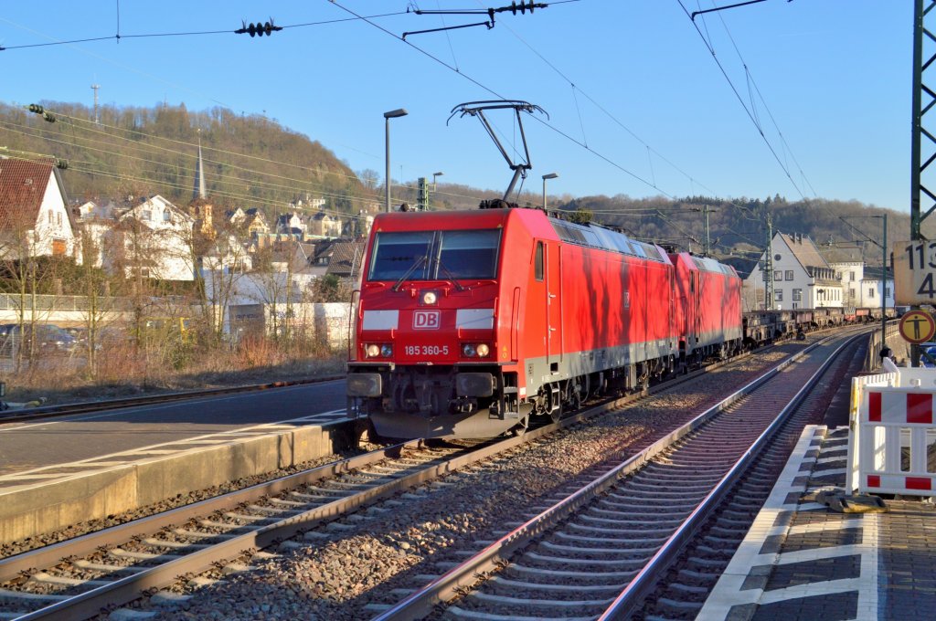 185 360-5 im Bahnhof Linz. 4.3.2013