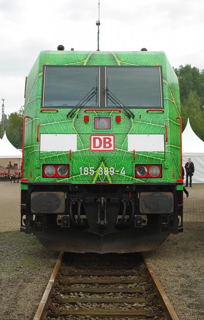 185 389-4 die  Bl�tterlok  im Front-Profil w�hrend des Festes in Osnabr�ck. Aufgenommen am 19.09.2010.