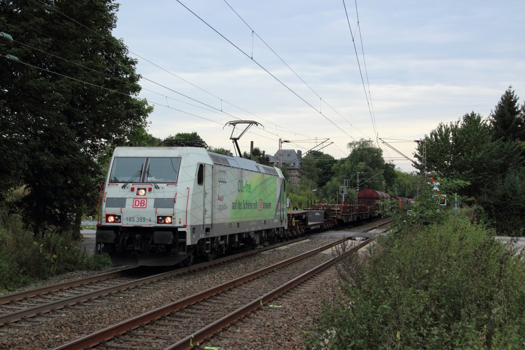 185 389-4 mit dem 51161 (Kln Gremberg - Hagen-Vorhalle) in Solingen-Ohligs am 23.09.2012