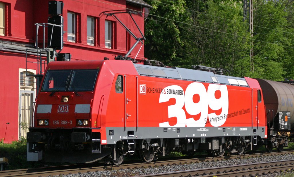 185 399 mit einem Kewa am 19.4.11 in Ratingen-Lintorf