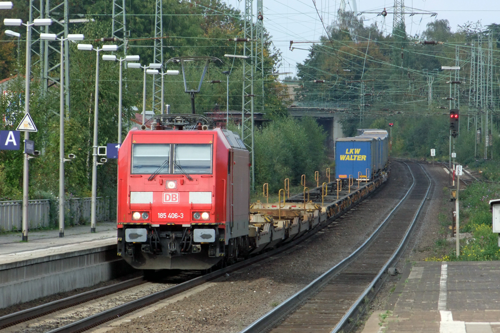 185 406-3 bei der Durchfahrt in Recklinghausen 26.9.2010