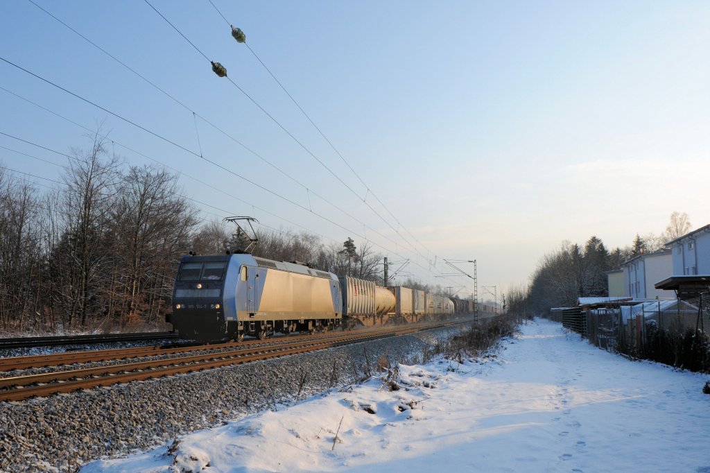 185 514 am 19.12.09 bei Haar/Mnchen km 21.3