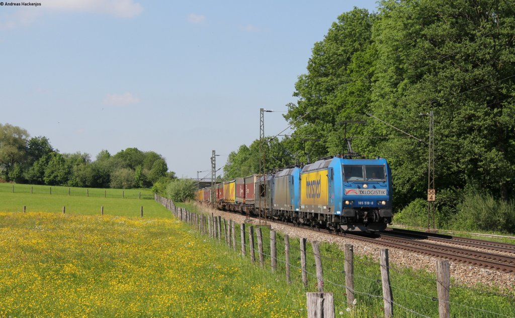 185 518-8; 185 512-1 und 189 916-0 mit einem KV Zug bei Vogl 18.5.13