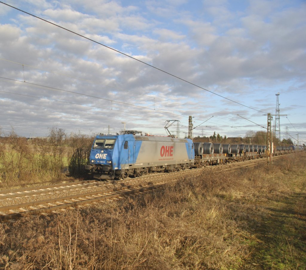 185 522-0  OHE , am 16.01.2011 in Ahlten.
