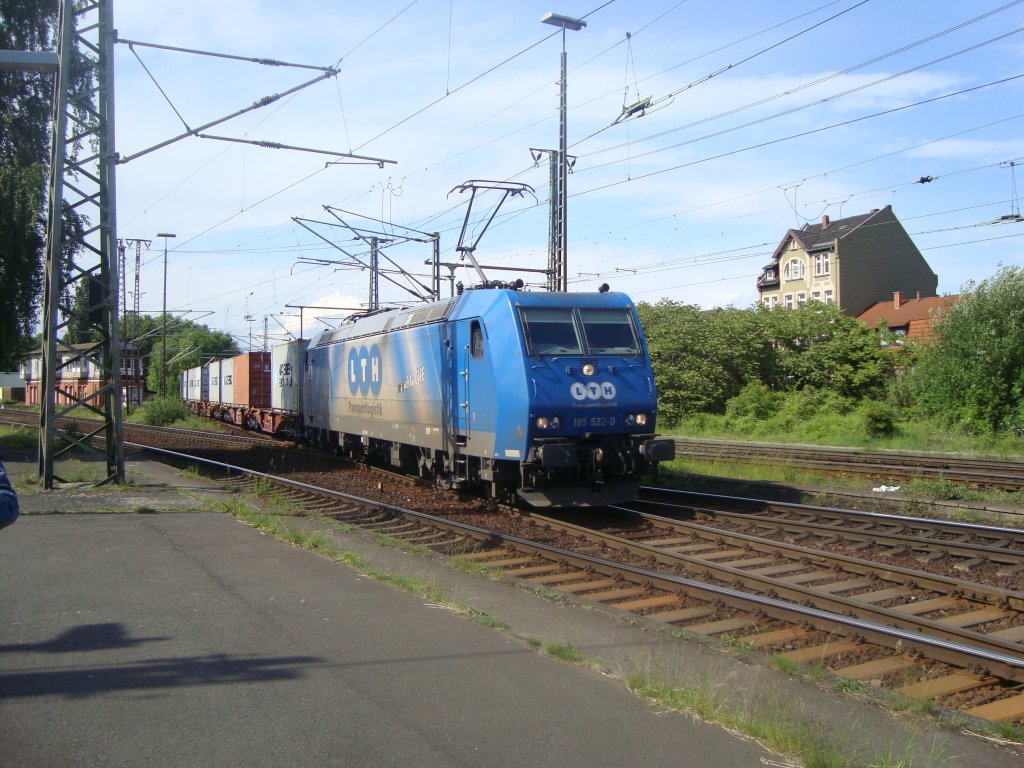 185 522, der LTH,fuhr am 22.05.2010 durch Lehrte.