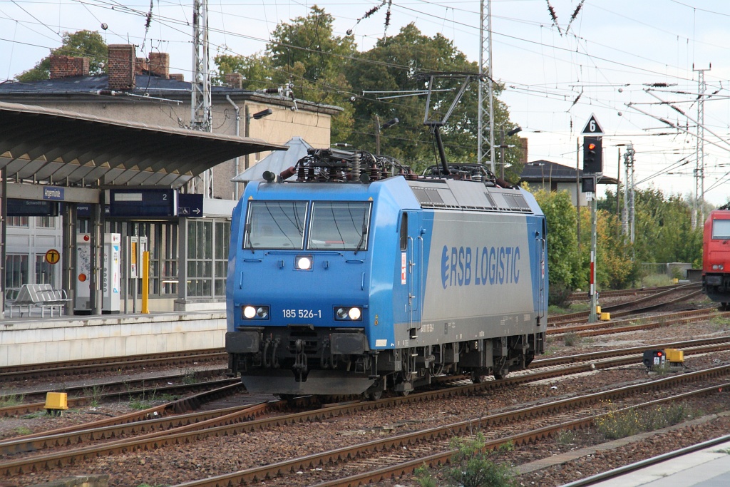 185 526 kurz vor Abfahrt nach Stendell. Angermnde 18.09.2010