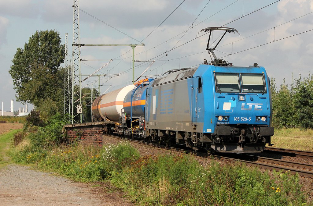 185 529-5 der LTE mit KeWa in Porz Wahn am 23.09.2011
