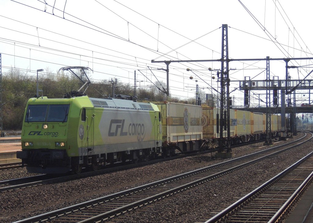 185 534-5 (CFL Cargo) heute gesichtet mit Warsteiner-Zug in Kassel-Wilhelmshhe (20.4.2013).