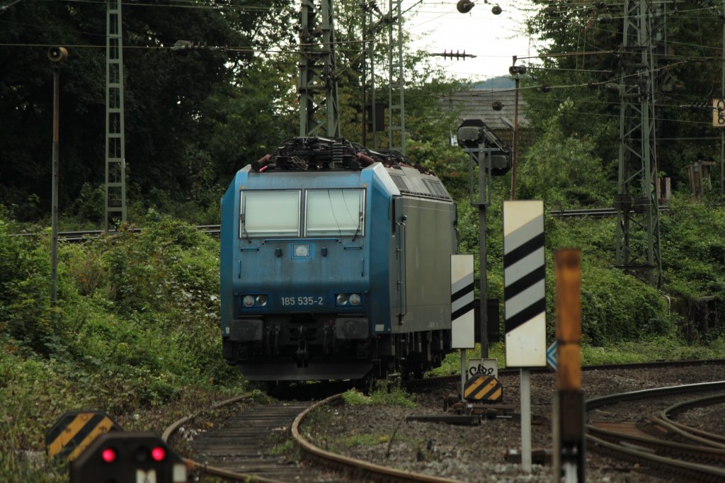 185 535-2 von Crossrail steht am 12.08.2011 in Aachen West.