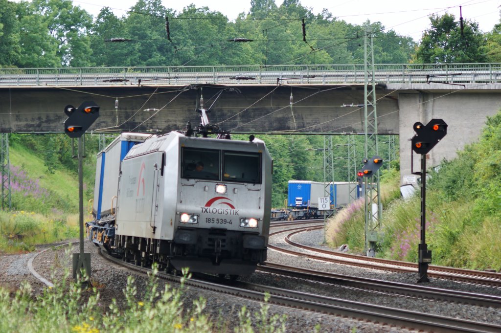 185 539-4 mit KLV-Zug bei Fulda am 11.07.2009