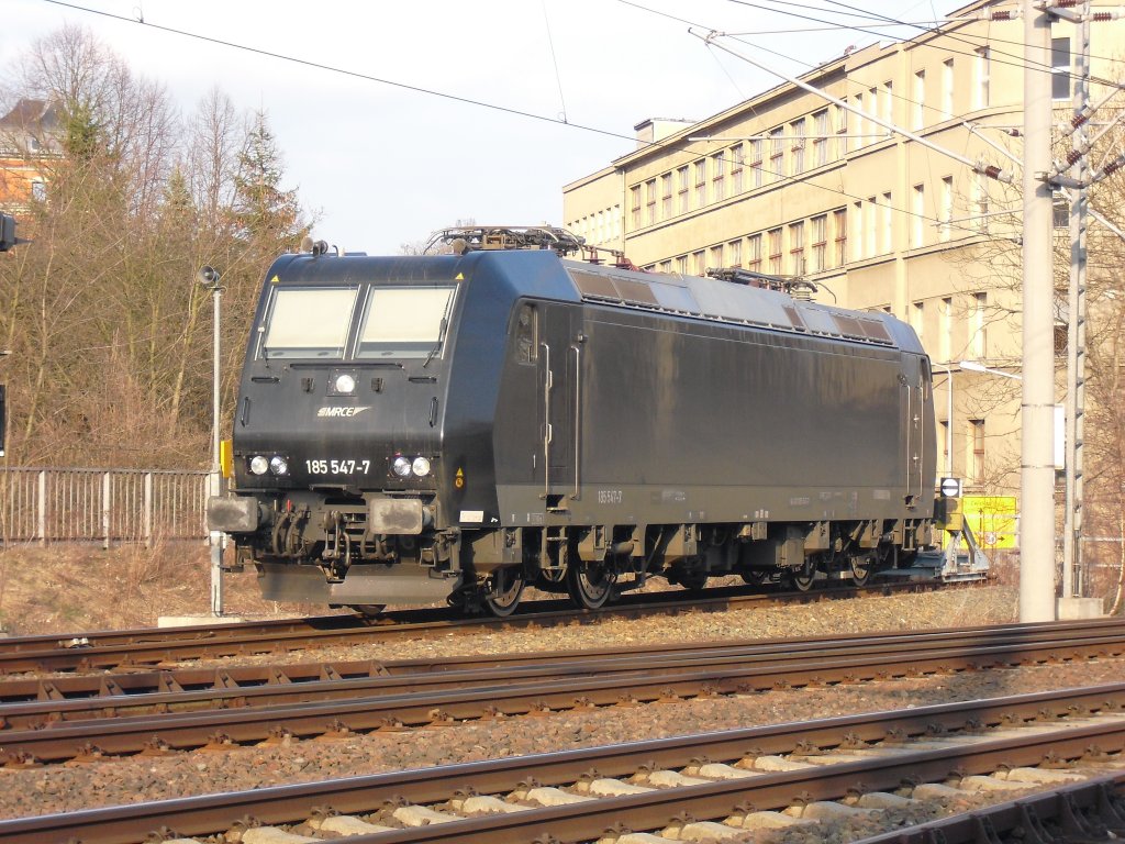 185 547-7 (MRCE) stand am 05.04.10 im oberem Bahnhof Reichenbach/V.