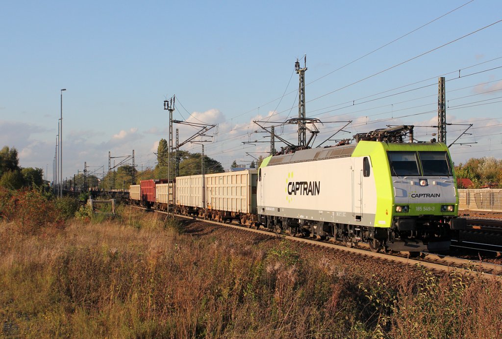 185 549-3  Captrain  bei Porz(Rhein) am 15.10.2012